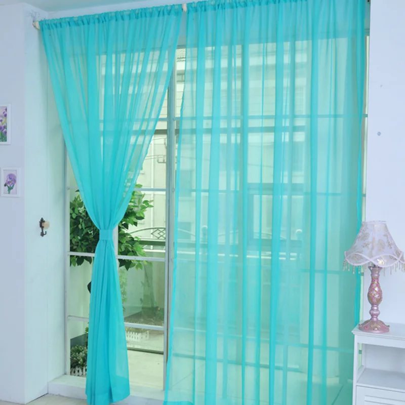 

Прозрачная занавеска из вуали, зернистая панель для дверных створок, разделительный шарф, 2 м * 1 м, легко устанавливаемый карман для стержня, домашний декор