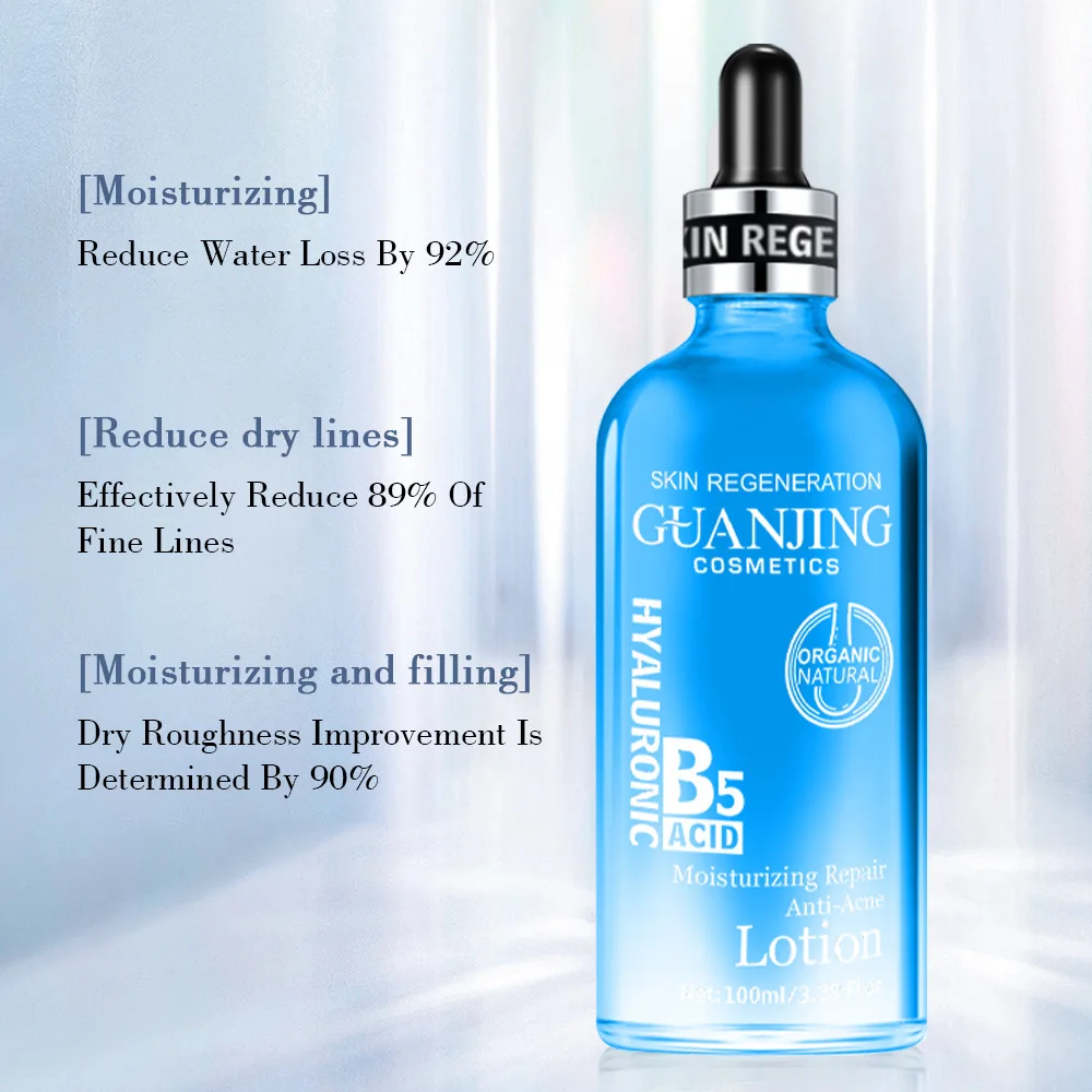 GuanJing 100ml Hyaluronic Acid B5 Face Lotion Anti-acne Moisturizing Essence Lotion Facial Essence Skincare Product for Women 
GuanJing 100ml Hyaluronic Acid B5 Face Lotion Anti-acne Moisturizing Essence Lotion Facial Essence Skincare Product for Women