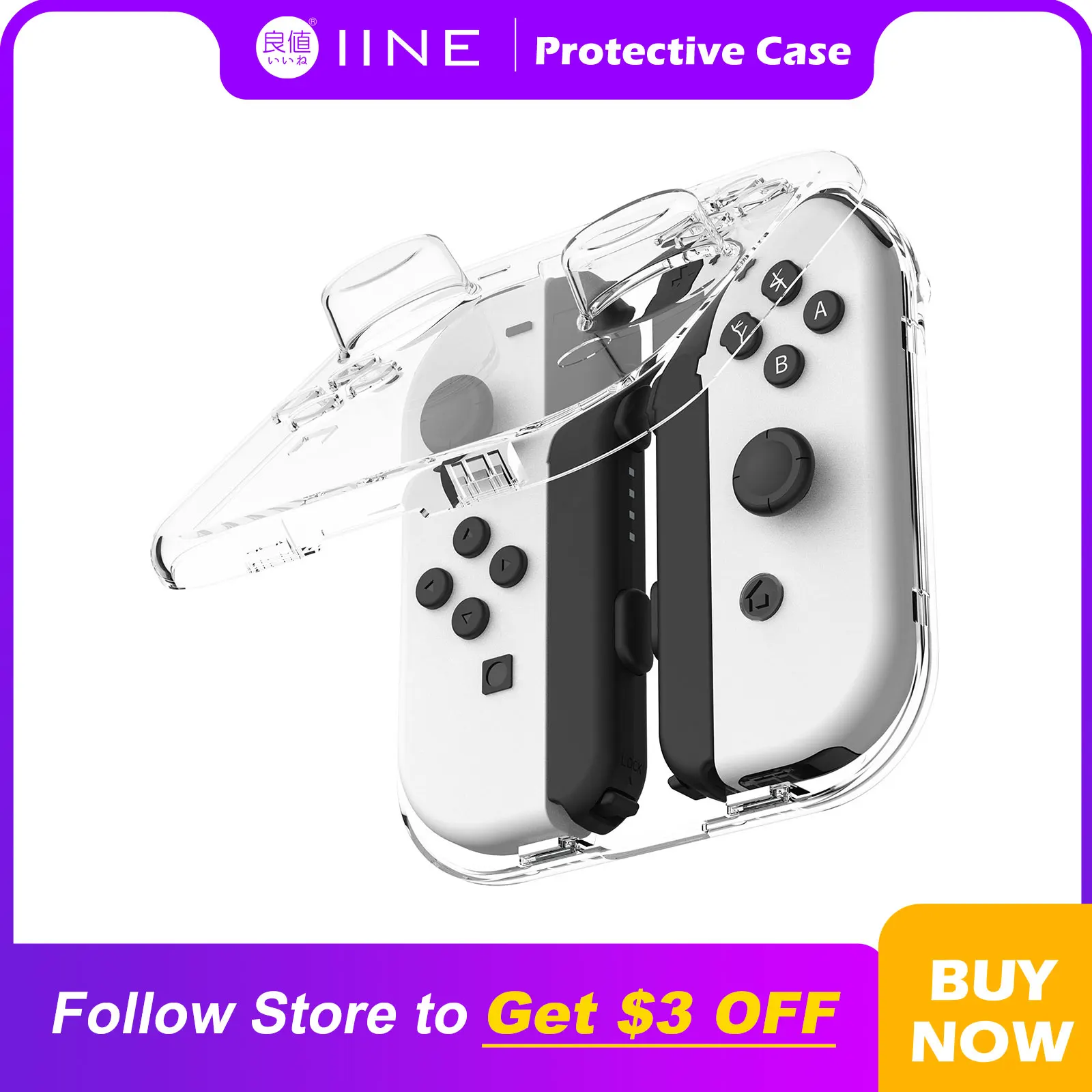 

IINE PC Transparent Storage Box For Nintendo Switch Joy-Con