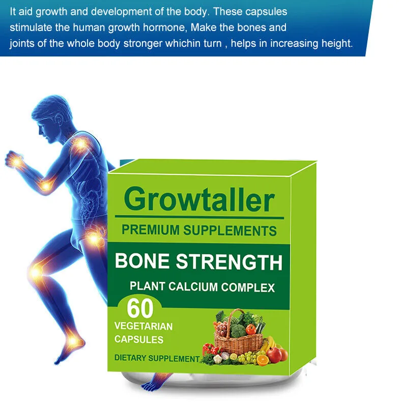 

Grow Power - Calcium Supplement - Magnesium Supplement with Vitamin K2, Vitamin D3, Zinc and Multivitamin for Strong Bones