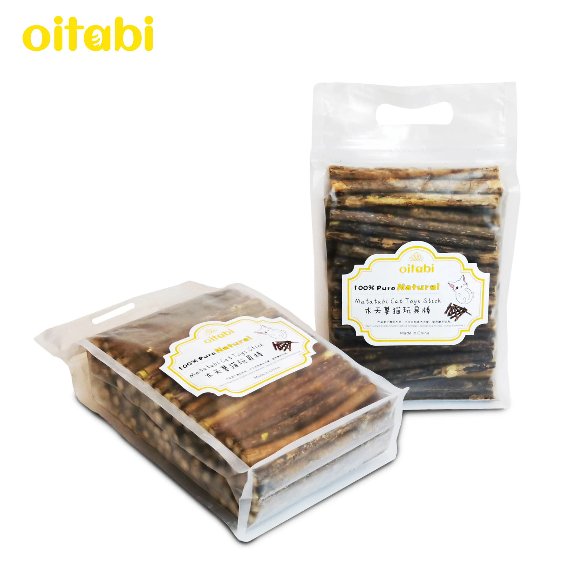 

Oitabi 500g Matatabi Chew Snacks Sticks - An All Natural Silvervine Cat Toy and Cat Treat - Catnip Alternative 120mm x 7-10mm