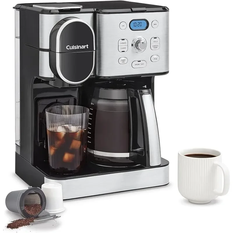 HAOYUNMA Coffee Maker, 12-Cup Glass Carafe, Automatic Hot & Iced Coffee Maker, Single Server Brewer, Stainless Steel, SS-16
HAOYUNMA Coffee Maker, 12-Cup Glass Carafe, Automatic Hot & Iced Coffee Maker, Single Server Brewer, Stainless Steel, SS-16