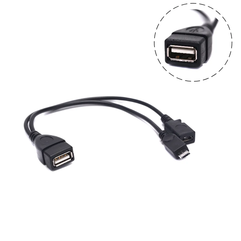

1Pc 2 In 1 OTG Micro USB Host Power Y Splitter USB Adapter To Micro 5 Pin Male Female Cable