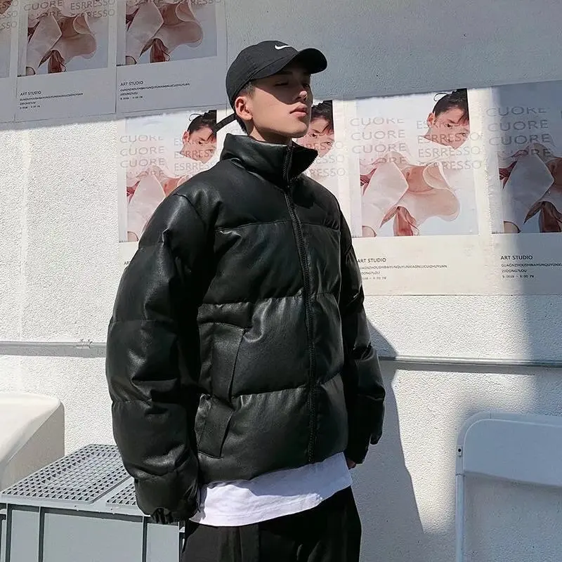 MrGB Thicken Solid Color Parkas Mens Oversized Winter Warm Pu Leather Zipper Coat Harajuku Fashion Loose Cotton Padded Jackets
MrGB Thicken Solid Color Parkas Mens Oversized Winter Warm Pu Leather Zipper Coat Harajuku Fashion Loose Cotton Padded Jackets