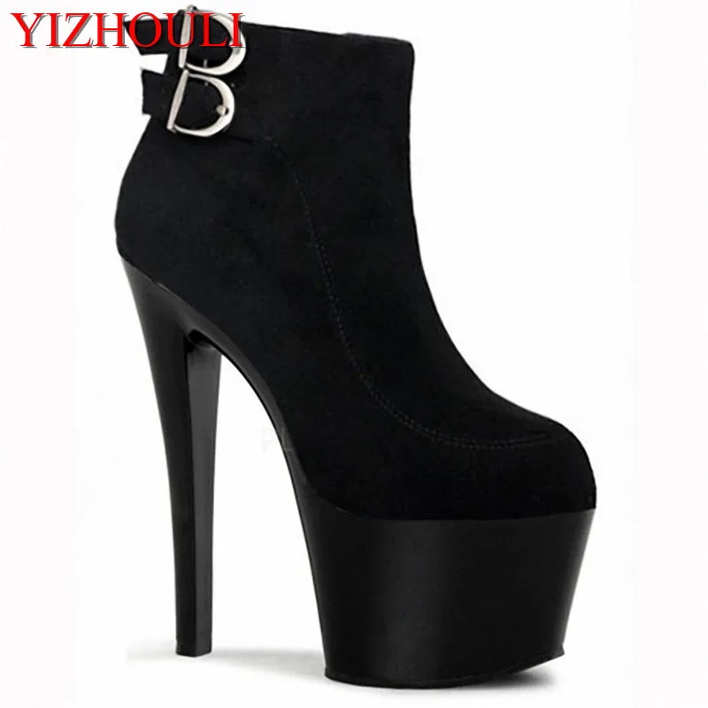 Sexy 17cm Stiletto High Heels women's classic short boots suede and drop shipping Round toe Platform ankle dance shoes
Sexy 17cm Stiletto High Heels women's classic short boots suede and drop shipping Round toe Platform ankle dance shoes