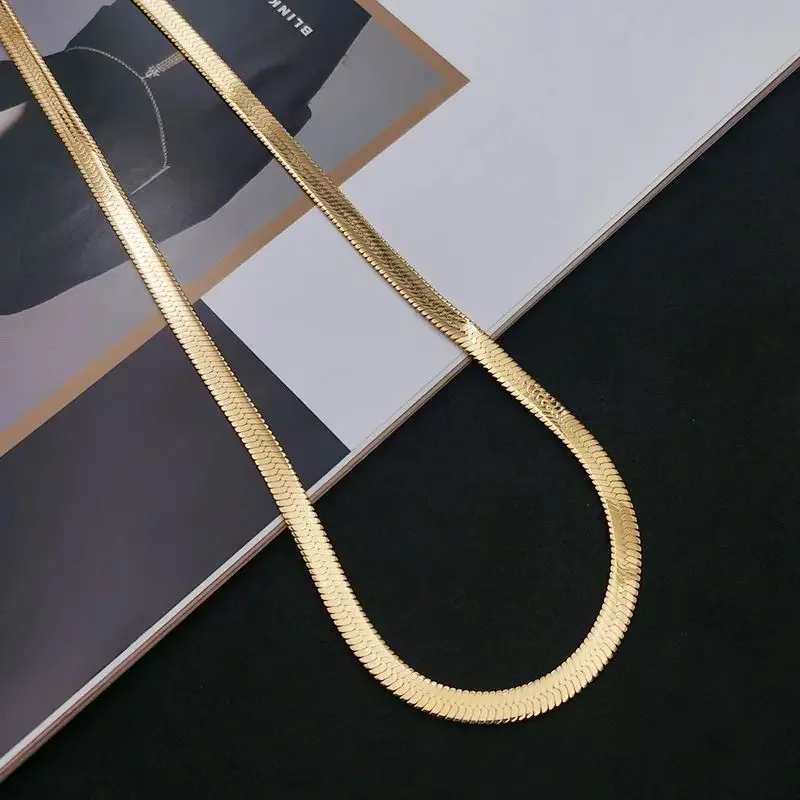 

Hot 925 Sterling Silver 18k Gold 4mm Chain Necklace For Women Men Lady Luxury Fine Jewelry Wedding Gift Choker
