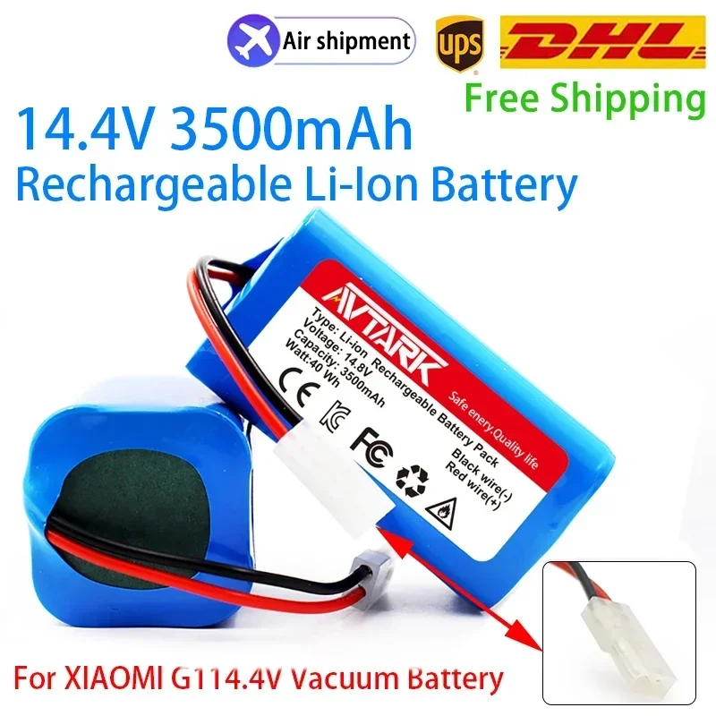 14.4v 2600mAh Rechargeable Li-ion Battery for MIJIA Mi Robot Vacuum-Mop Essential G1 Vacuum Cleaner 18650 Battery Pack
14.4v 2600mAh Rechargeable Li-ion Battery for MIJIA Mi Robot Vacuum-Mop Essential G1 Vacuum Cleaner 18650 Battery Pack