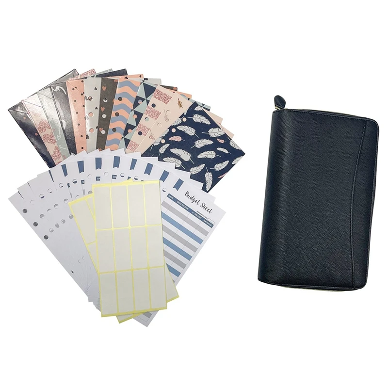 

Cash Budget Envelope Wallet System With Binder Note, 12 Budget Sheets Envelopes, For Budgeting And Saving Money