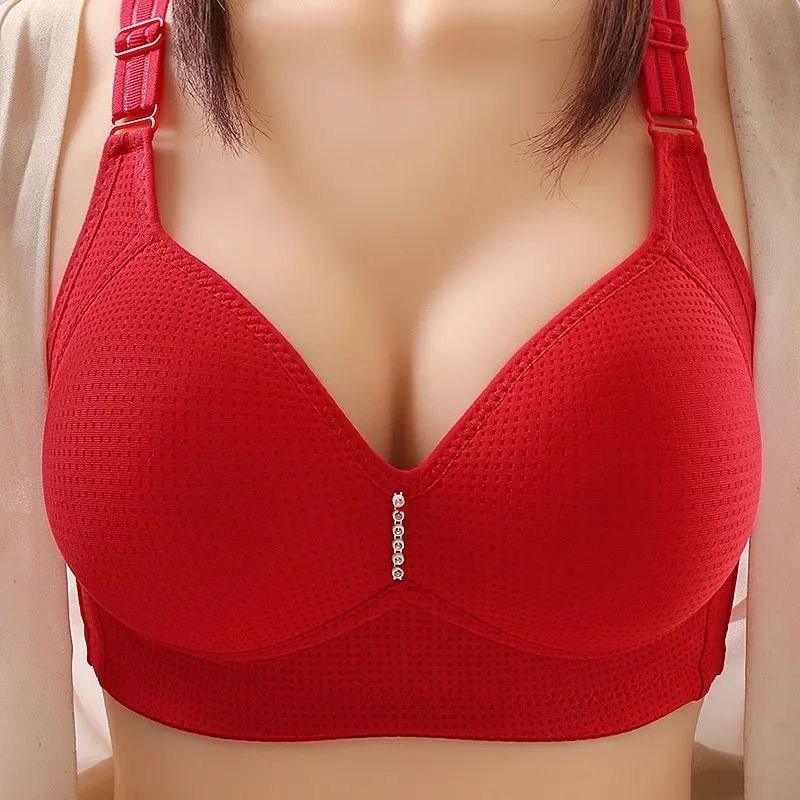 

Middle-aged and elderly large breasts small soft underwear thin no underwire retraction breast mother bra underwear