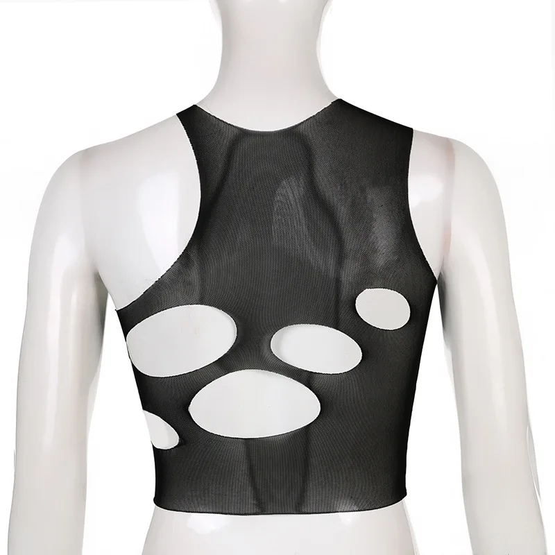 Club Rave Crop Top | Irregular Ripped Hole | Gothic Coquette Nightclub Streetwear | Alternative Clothing Club Rave Crop Top | Irregular Ripped Hole | Gothic Coquette Nightclub Streetwear | Alternative Clothing