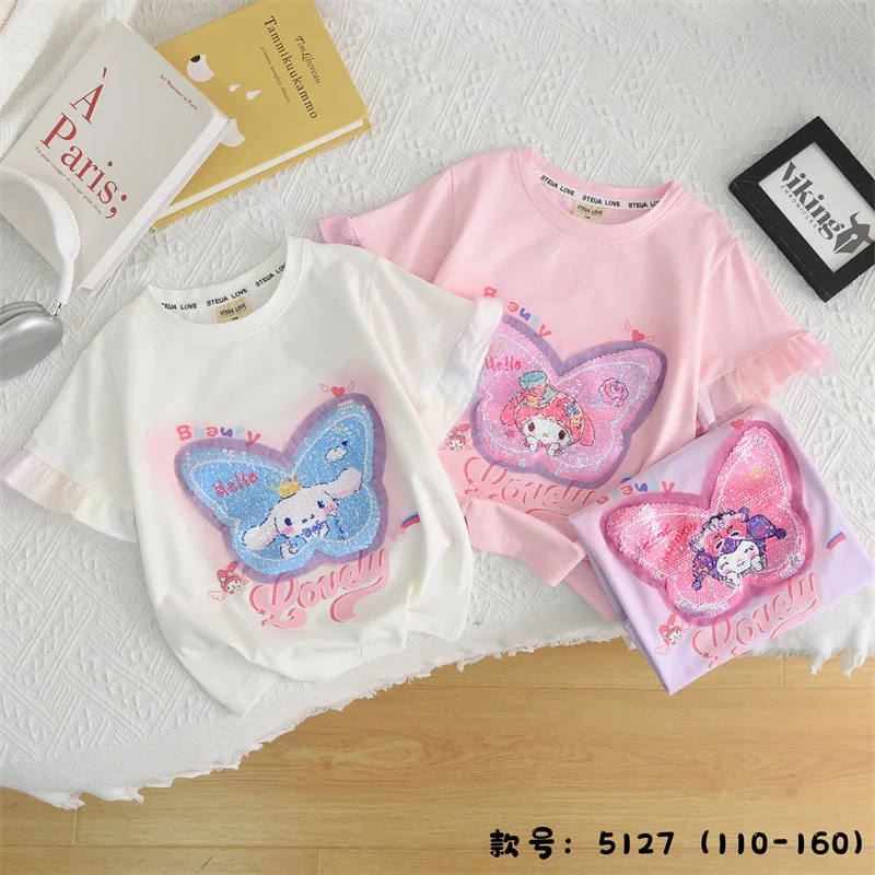 Cinnamoroll Kuromi Anime Kawaii Sanrio Summer Children Short-Sleeved T-Shirt Cute Cartoon My Melody Hooded Clothing Kids Gifts
Cinnamoroll Kuromi Anime Kawaii Sanrio Summer Children Short-Sleeved T-Shirt Cute Cartoon My Melody Hooded Clothing Kids Gifts
