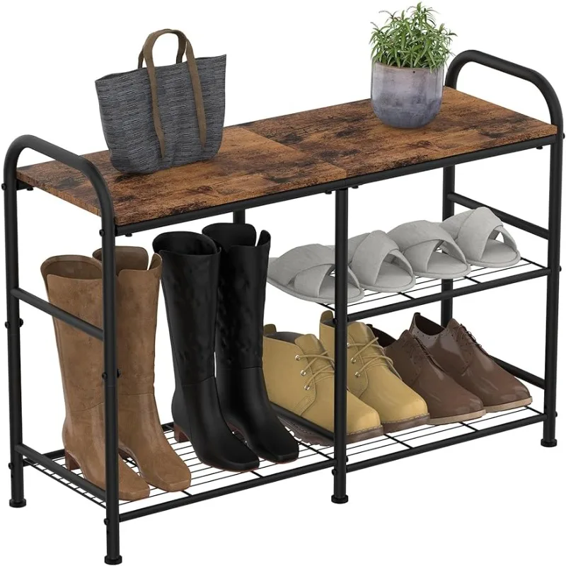 3 Tier Shoe Storage Rack For Entryway, Freestanding Shoe Storage with Mesh Shelf
3 Tier Shoe Storage Rack For Entryway, Freestanding Shoe Storage with Mesh Shelf