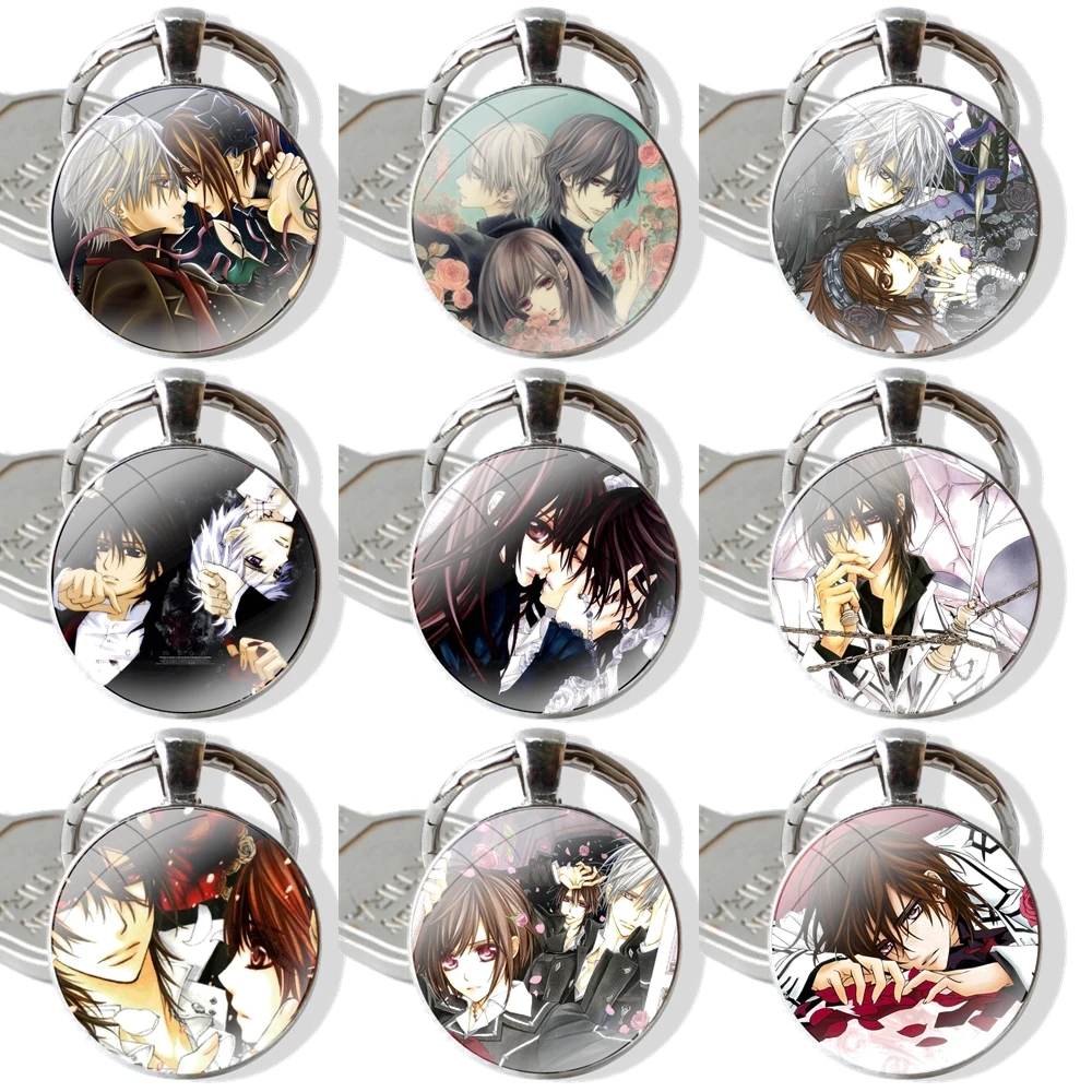 Cartoon Design Creative Fashion Keychains Handmade Glass Cabochon Alloys Key Rings Charm Anime Vampire Knight Kaname Yuuki 
Cartoon Design Creative Fashion Keychains Handmade Glass Cabochon Alloys Key Rings Charm Anime Vampire Knight Kaname Yuuki