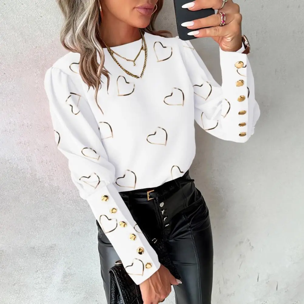Casual Love Print Shirt Blouse Vrouwen Mode O-hals Lange Mouw Shirts Voor Vrouwen 2024 Lente Herfst Zwarte Knoop Tops Dames
Casual Love Print Shirt Blouse Vrouwen Mode O-hals Lange Mouw Shirts Voor Vrouwen 2024 Lente Herfst Zwarte Knoop Tops Dames