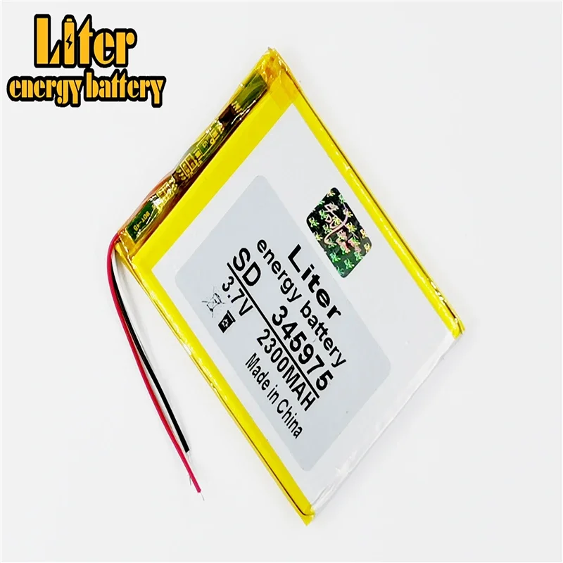 3 line 345975 3.7V 2300MAH Rechargeable li Polymer Battery For GPS DVR E-Book Tablet PC Power Bank Wexler Book E6005 356075
3 line 345975 3.7V 2300MAH Rechargeable li Polymer Battery For GPS DVR E-Book Tablet PC Power Bank Wexler Book E6005 356075