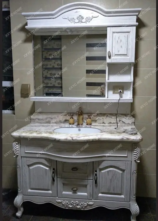 Customized European-Style Bathroom Cabinet Combination Floor Oak Antique Washstand Hand Washing Bathroom
Customized European-Style Bathroom Cabinet Combination Floor Oak Antique Washstand Hand Washing Bathroom