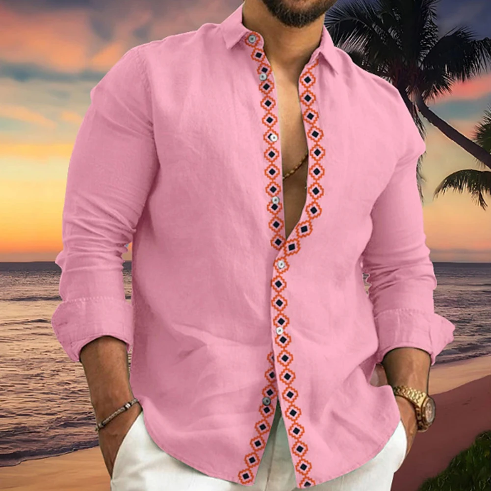 Mens Autumn Lapel Casual Loose Print Shirt Long Sleeve Loose Blouse Button Down Shirts Tops Hawaiian Beach Vacation Men's Shirt
Mens Autumn Lapel Casual Loose Print Shirt Long Sleeve Loose Blouse Button Down Shirts Tops Hawaiian Beach Vacation Men's Shirt
