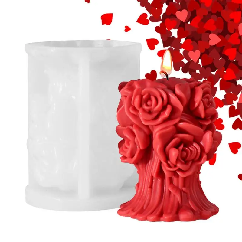 

Creative Rose Candle Mold Epoxy Resin Casting Rose Ball Ornament Mold Valentine's Day Silicone Flower Molds DIY Scented Candles