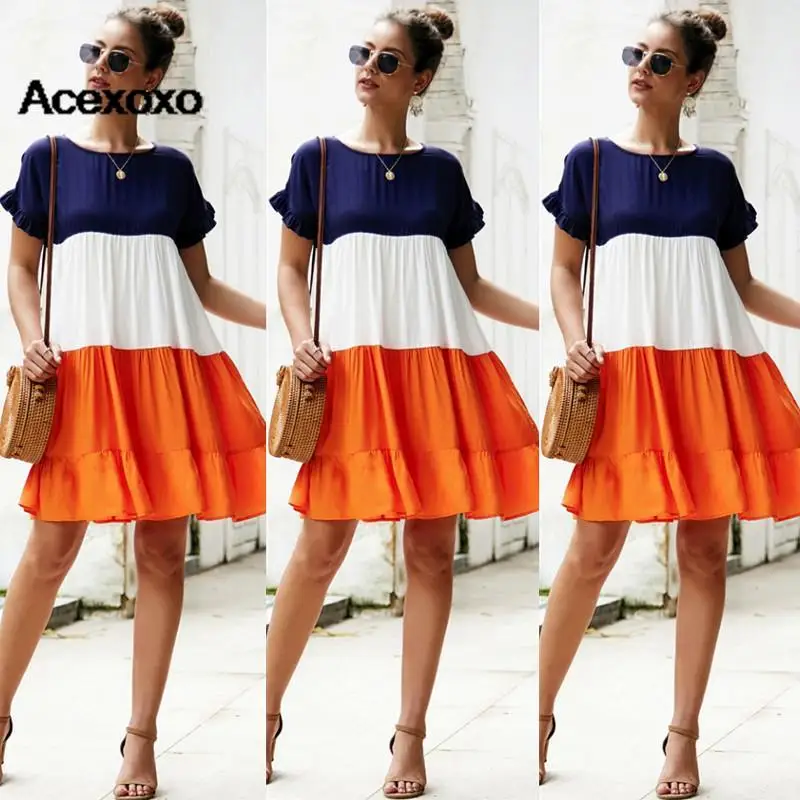 2023 new spring and summer fashion new color patchwork dress A-line skirt dress women
2023 new spring and summer fashion new color patchwork dress A-line skirt dress women