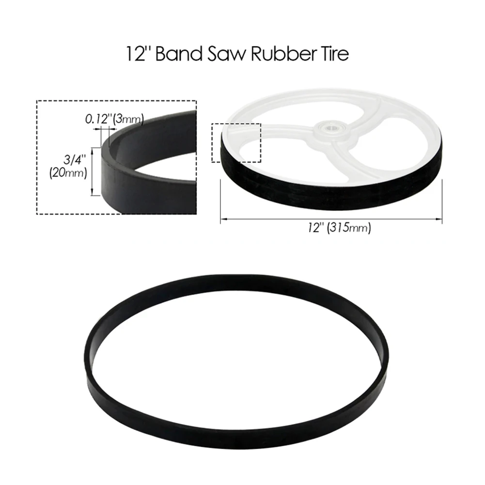

Band Saw Rubber Belt 8 9 10 12 14 Inch Bandsaw Scroll Wheel Rubber Ring Anti Noise Anti-skid Belt Woodworking Machinery Parts