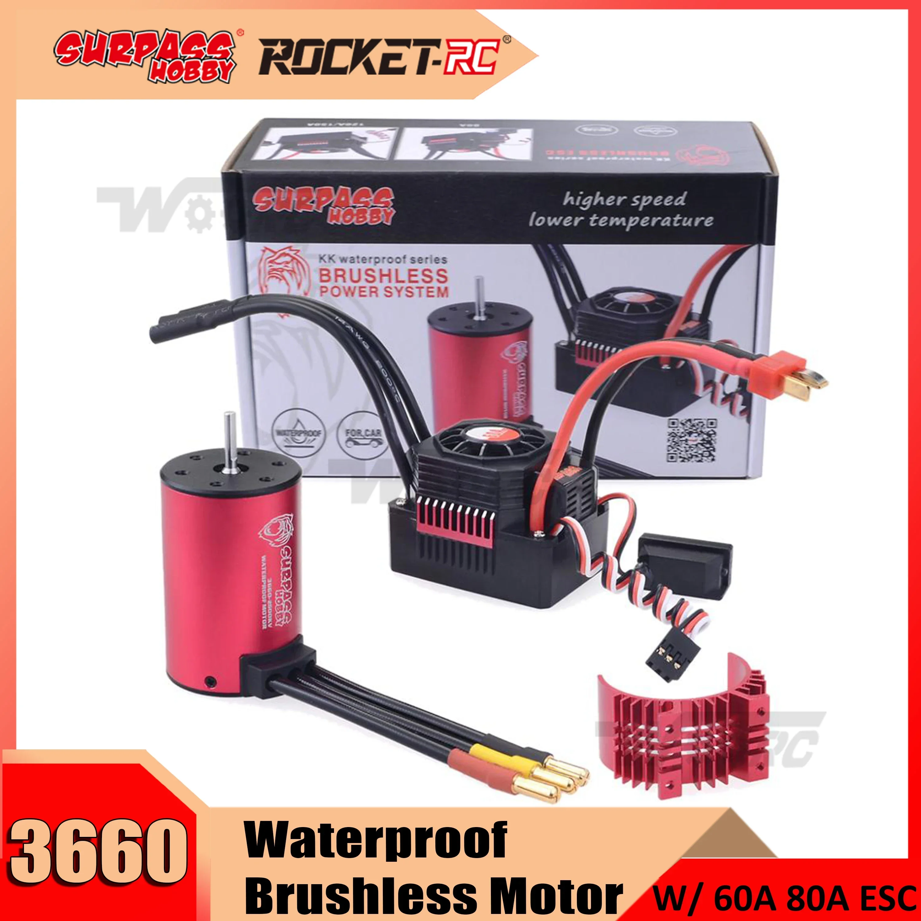 Surpass Hobby 3660 KK Waterproof Brushless Motor 60A 80A ESC Cooling Combo for 1/10 RC Car 2-6S RC Boat Tank Upgrade Parts
Surpass Hobby 3660 KK Waterproof Brushless Motor 60A 80A ESC Cooling Combo for 1/10 RC Car 2-6S RC Boat Tank Upgrade Parts