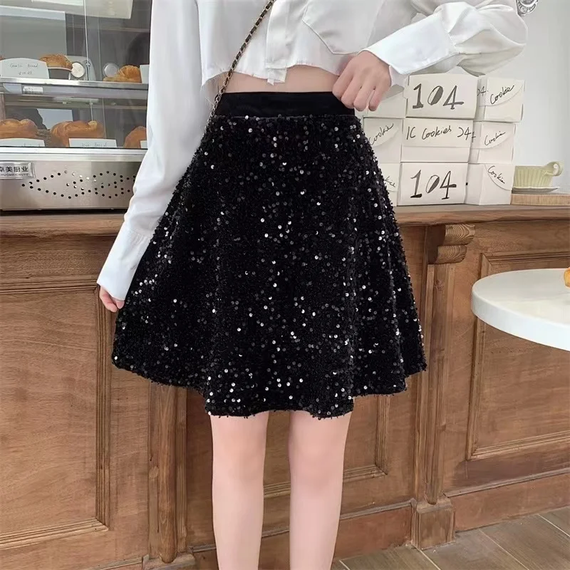 M-4XL Sequin Sparkling Short Skirt Women's High Waist Sequin Fluffy Skirt Autumn/Winter Umbrella Skirt New Fashion Faldas Mujer
M-4XL Sequin Sparkling Short Skirt Women's High Waist Sequin Fluffy Skirt Autumn/Winter Umbrella Skirt New Fashion Faldas Mujer