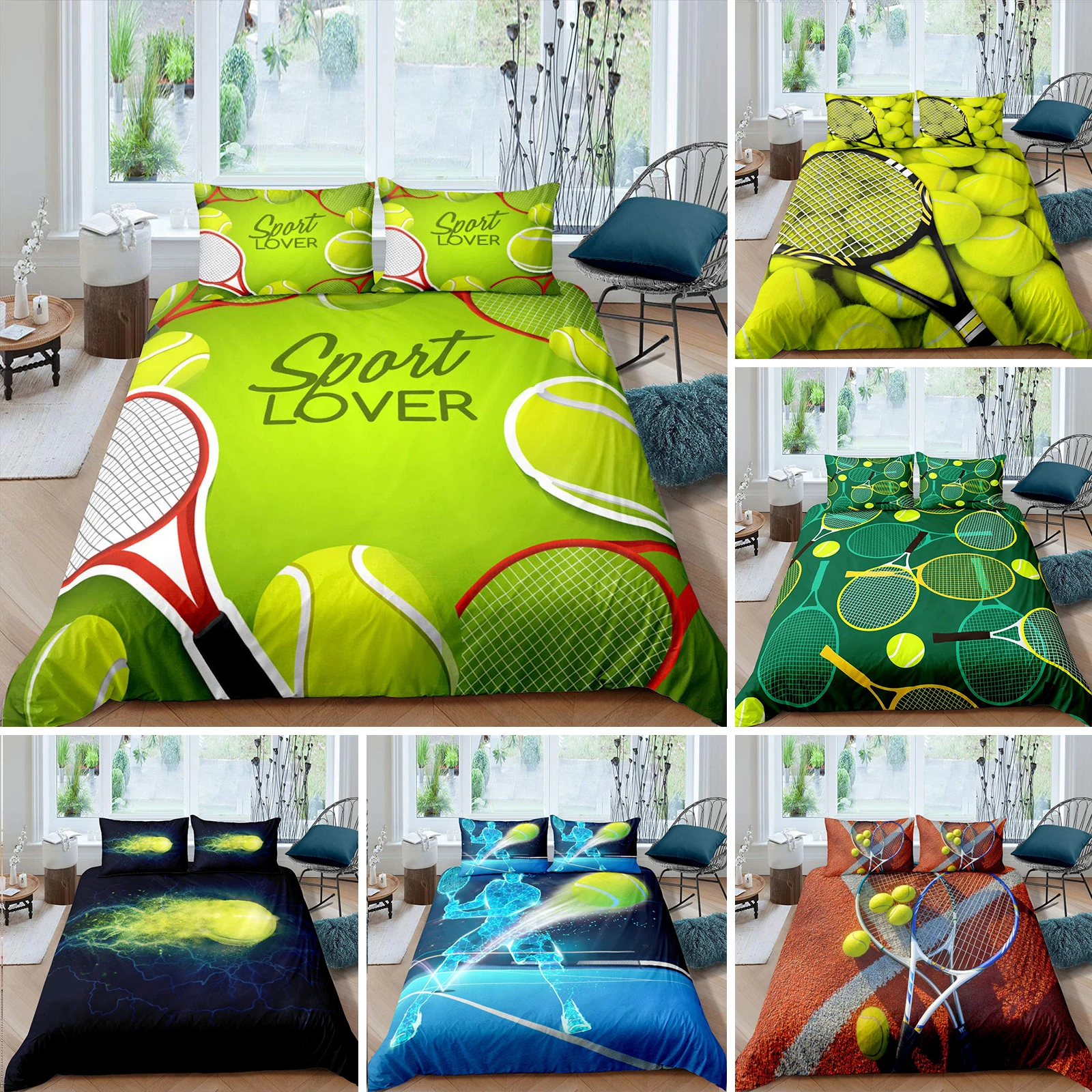 Tennis Ball Duvet Cover Set Sports Game Themed Bedding Set Twin Size for Kids Teens Adult Tennis Racket Ball Comforter Cover
Tennis Ball Duvet Cover Set Sports Game Themed Bedding Set Twin Size for Kids Teens Adult Tennis Racket Ball Comforter Cover