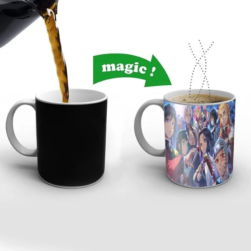 

Ghost Killing Blade Tanjiro Magic Mug Color Changing Cup Ceramic Discoloration Coffee Tea Milk Mugs Novelty Gifts Free shipping