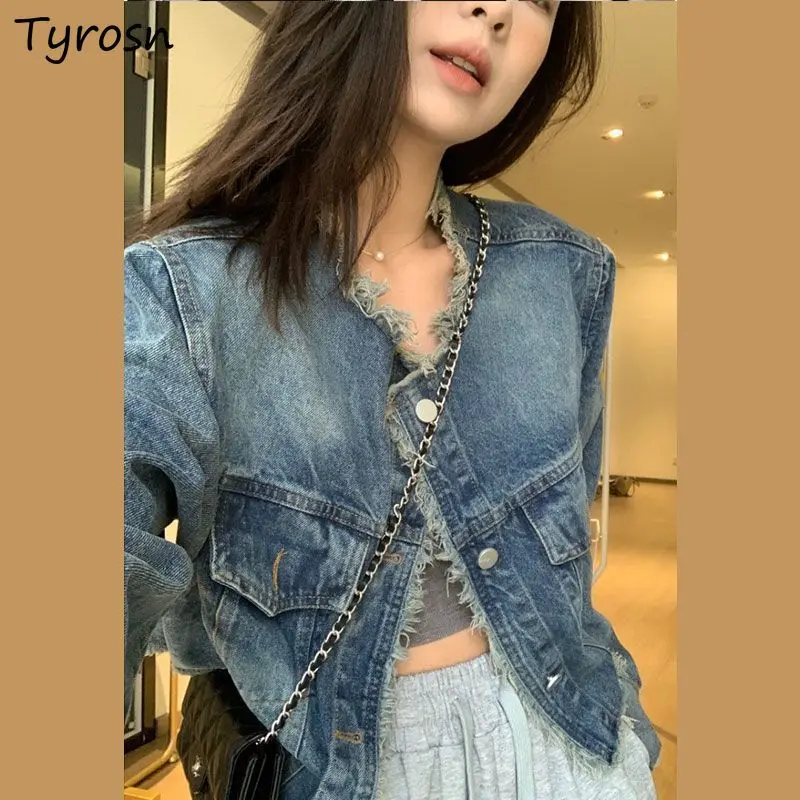 Denim Coat Women Spring Summer Simple Tassel Solid Button Pockets Vintage Loose Korean Style Office Lady All-match Fashion Fit
Denim Coat Women Spring Summer Simple Tassel Solid Button Pockets Vintage Loose Korean Style Office Lady All-match Fashion Fit