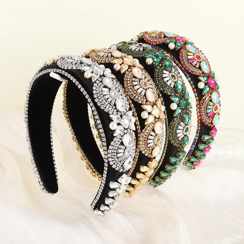 

Fashionable, Luxurious and Creative Baroque Hairband Inlaid with Rhinestones, Sparkling Charm Jewelry Hair Accessories for Women