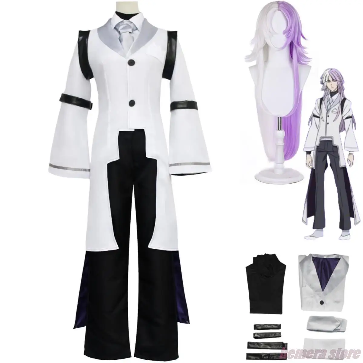 Anime Bungou Stray Dogs 4th Sigma Cosplay Costume Wig Detective Uniform White Long Coat Adult Man Woman Carnival Christmas Suit
Anime Bungou Stray Dogs 4th Sigma Cosplay Costume Wig Detective Uniform White Long Coat Adult Man Woman Carnival Christmas Suit
