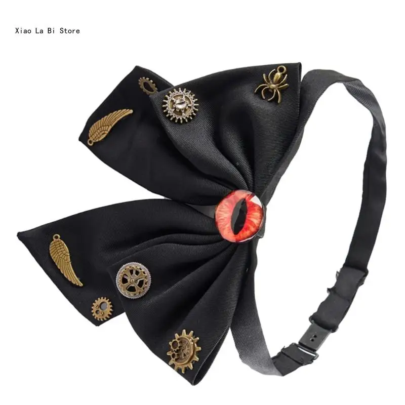 

Steampunk Gear Bowtie Vintage Gothic Costume Jewelry Devil Eye Bowknot Necktie Halloween Role Play Costume Neckwear XXFD