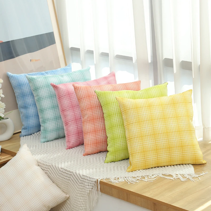 INS Plaid Cushion Cover Decorative Pillows Soft Cotton Linen Candy Color Pillow Case Home Sofa Office Decor Pillow Case Cover
INS Plaid Cushion Cover Decorative Pillows Soft Cotton Linen Candy Color Pillow Case Home Sofa Office Decor Pillow Case Cover