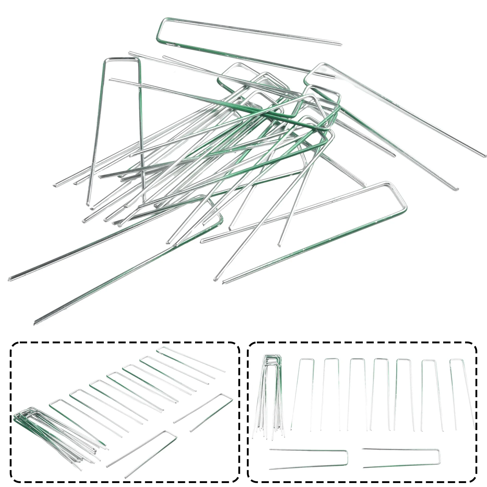 

Turf Lawn Pins Tools U Pins Hot Sale Reliable 150mm 20pcs Anchor Artificial Fake Grass Galvanised Pegs Half Green