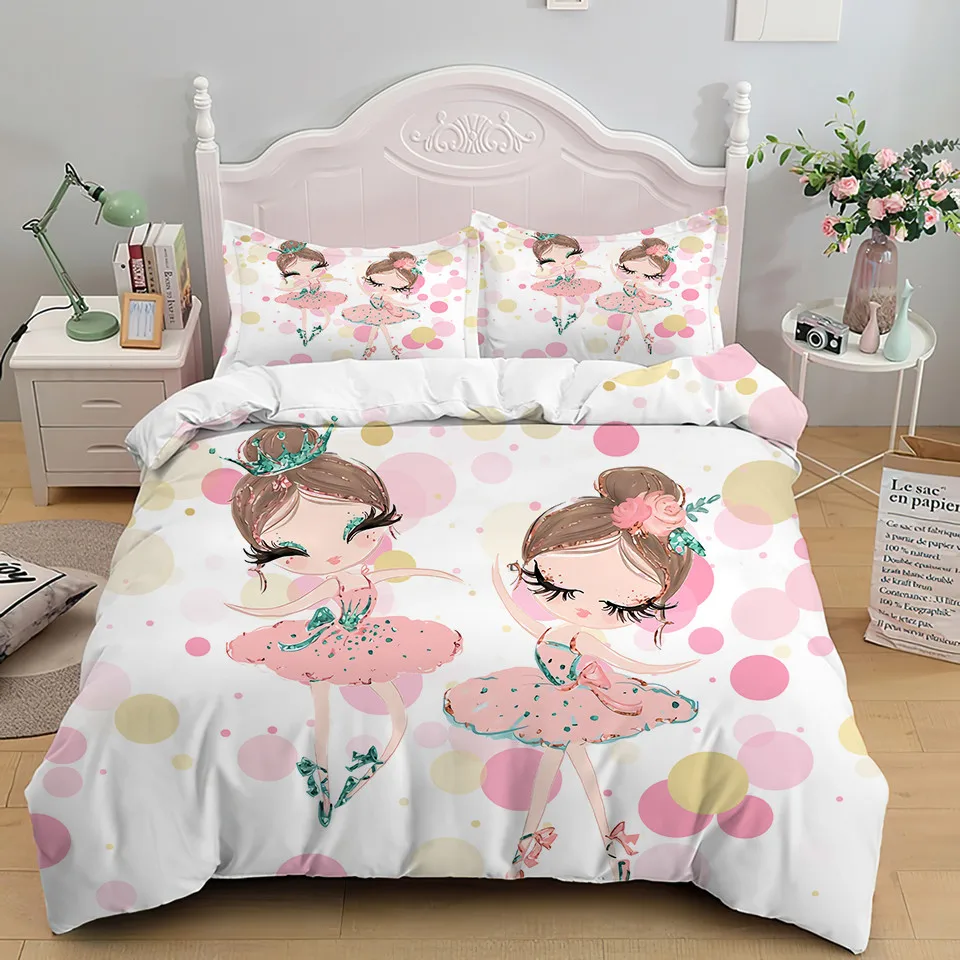 Cartoon Ballet Dancing Girl Duvet Cover Set Pink Princess Style Bedding Set Kids Girl Teens Nordic Bed Cover Bedroom Decoration
Cartoon Ballet Dancing Girl Duvet Cover Set Pink Princess Style Bedding Set Kids Girl Teens Nordic Bed Cover Bedroom Decoration