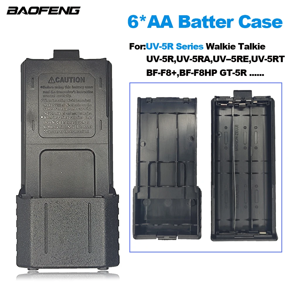 

Extended 6*AA Battery Case For BAOFENG UV-5R Series Walkie Talkie UV5R 5RA 5RE 5RT BF-F8+ F8HP Two Way Radios Batteries Shell
