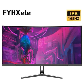 FYHXele 21:9 LED 게이머 컴퓨터 화면, 34 인치 모니터, 165Hz VA WQHD 데스크탑 와이드 디스플레이, 1500R 곡선 DP, 3440x1440