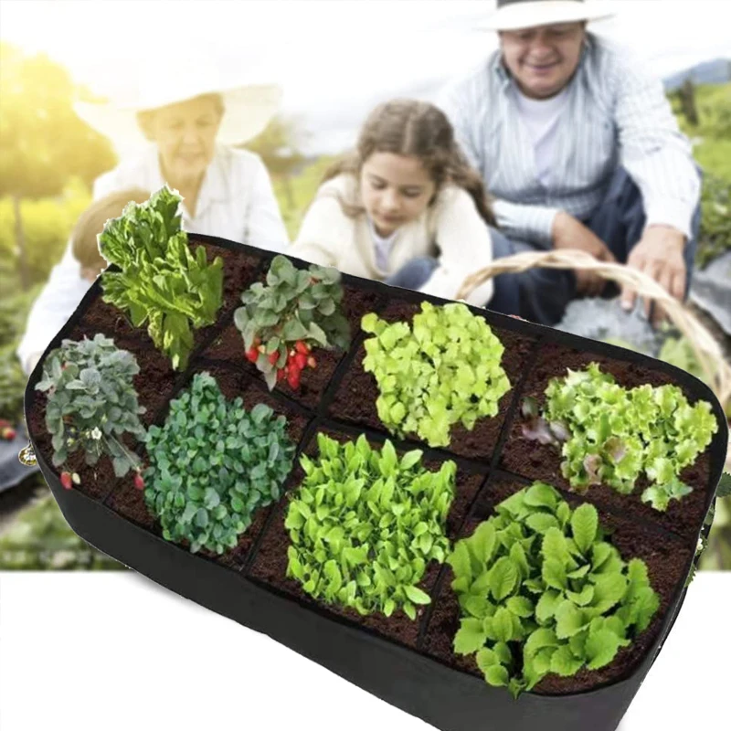 

Fabric Raised Garden Bed Rectangle Planting Container Grow Bag Planter Pot Plants Flowers Vegetables Fabric Raised Planting Bag