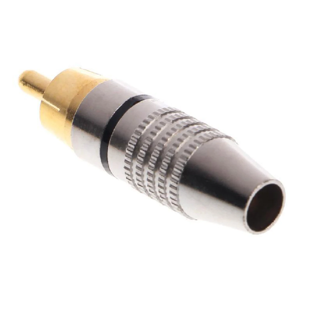 

10pcs/lot RCA Male Plug Gold Plated Soldering Connectors Adapter Audio Video Adapter RCA Socket Terminals Speaker Connector