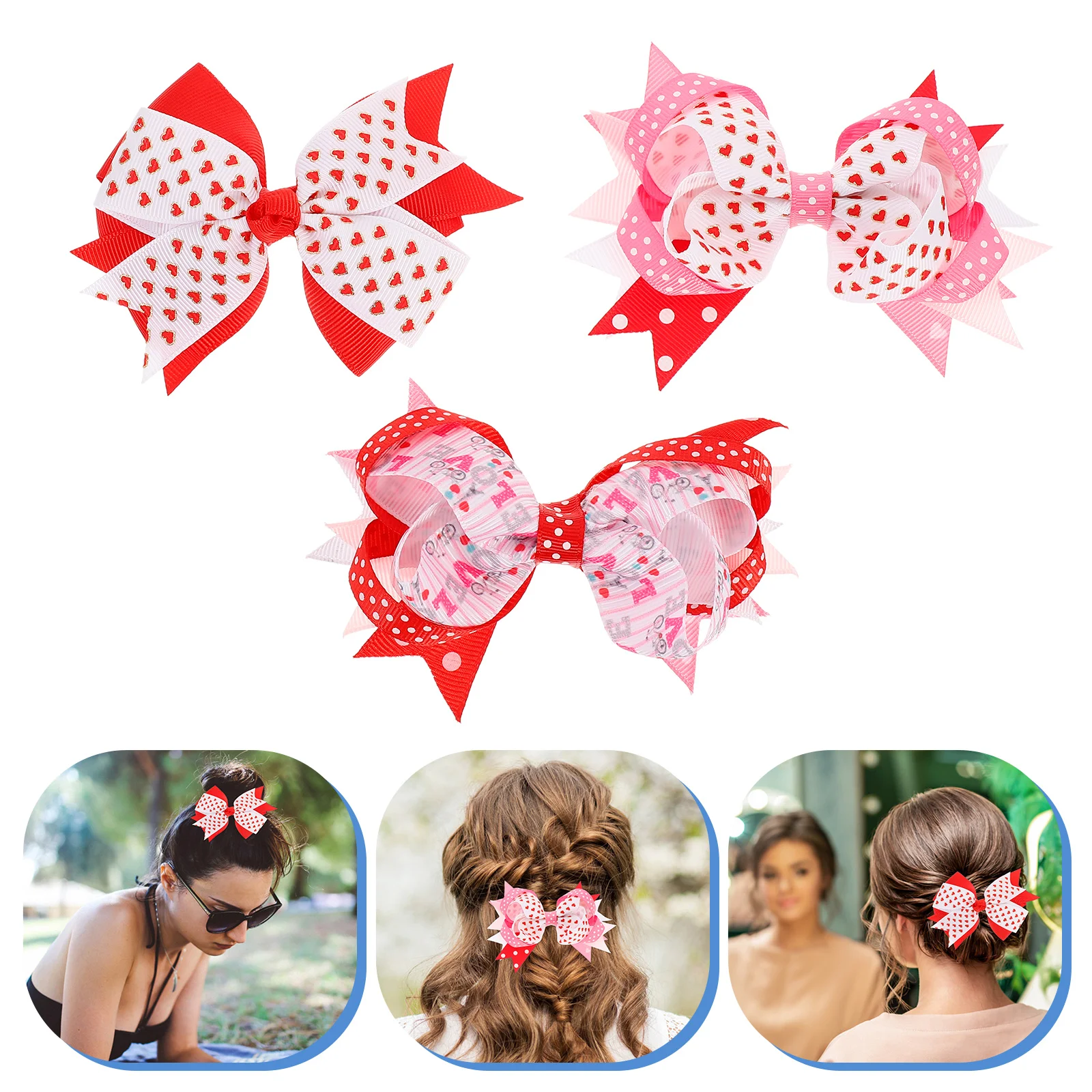 3 Pcs Valentine's Day Hair Clips Hairpins Kids for Girls Love Bow Headdress Polyester Barrettes Miss
3 Pcs Valentine's Day Hair Clips Hairpins Kids for Girls Love Bow Headdress Polyester Barrettes Miss