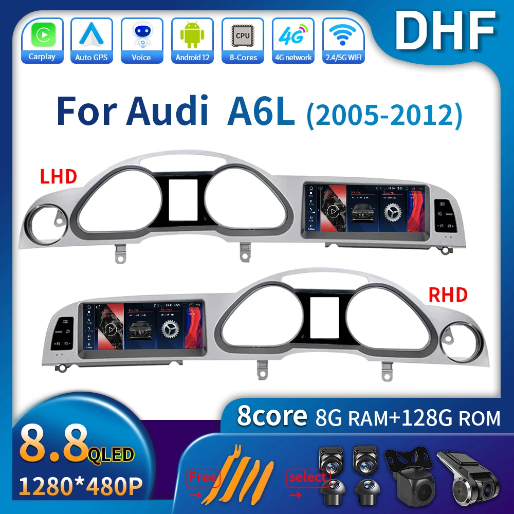 DHF 8.8" Android 12.0 Car Radio Multimedia Video Player For Audi A6L 2005 - 2012 CarPlay With 4G Wifi GPS Navigation Automotive
DHF 8.8" Android 12.0 Car Radio Multimedia Video Player For Audi A6L 2005 - 2012 CarPlay With 4G Wifi GPS Navigation Automotive