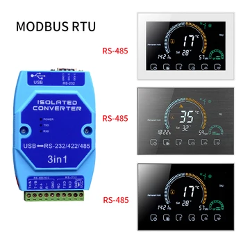 MODBUS RTU 스마트 온도 조절기, 프로그래밍 가능한 온도 조절 장치, 전기 바닥 난방, 물 및 가스 보일러, 난방 시스템 온도, RS485