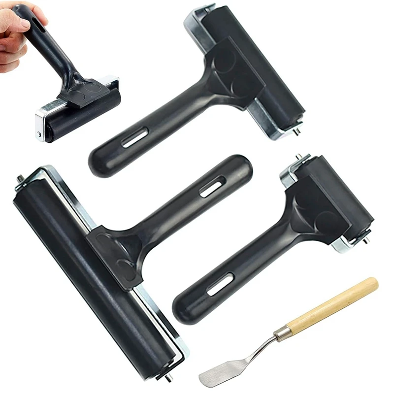 3 PCS Rubber Roller Brayer For Crafts,Printmaking Brayers,Hard Rubber Roller Brayers With 1Pcs Painting Scraper Black
3 PCS Rubber Roller Brayer For Crafts,Printmaking Brayers,Hard Rubber Roller Brayers With 1Pcs Painting Scraper Black