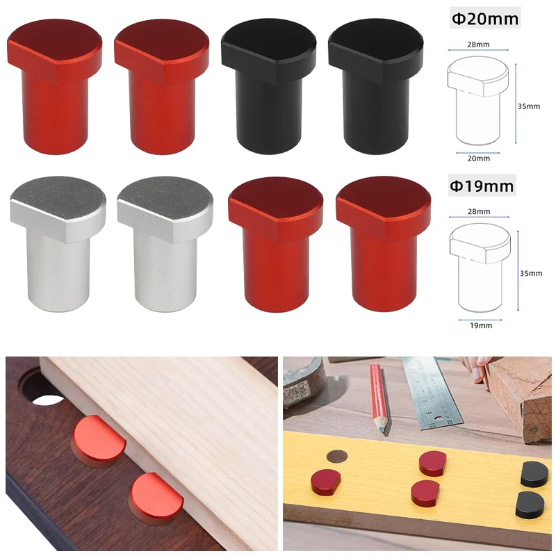 

1/2/3PCS Aluminum Alloy Workbench Tenon Stopper 19/20mm Bench Dogs Peg Brake Stops Clamp Woodworking Bench Brake Limit Block