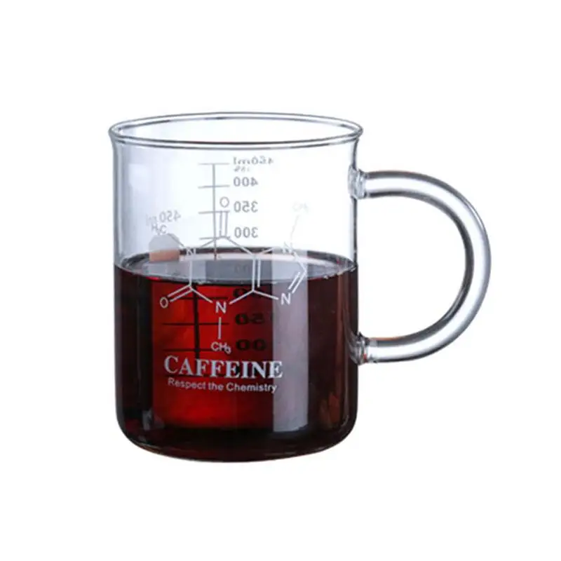 

0 Ml Large Capacity Glass Coffee Mugs With Handle | Measuring Cup Perfect For Cappuccino, Tea, Latte, Espresso, Hot Beverage, Wi