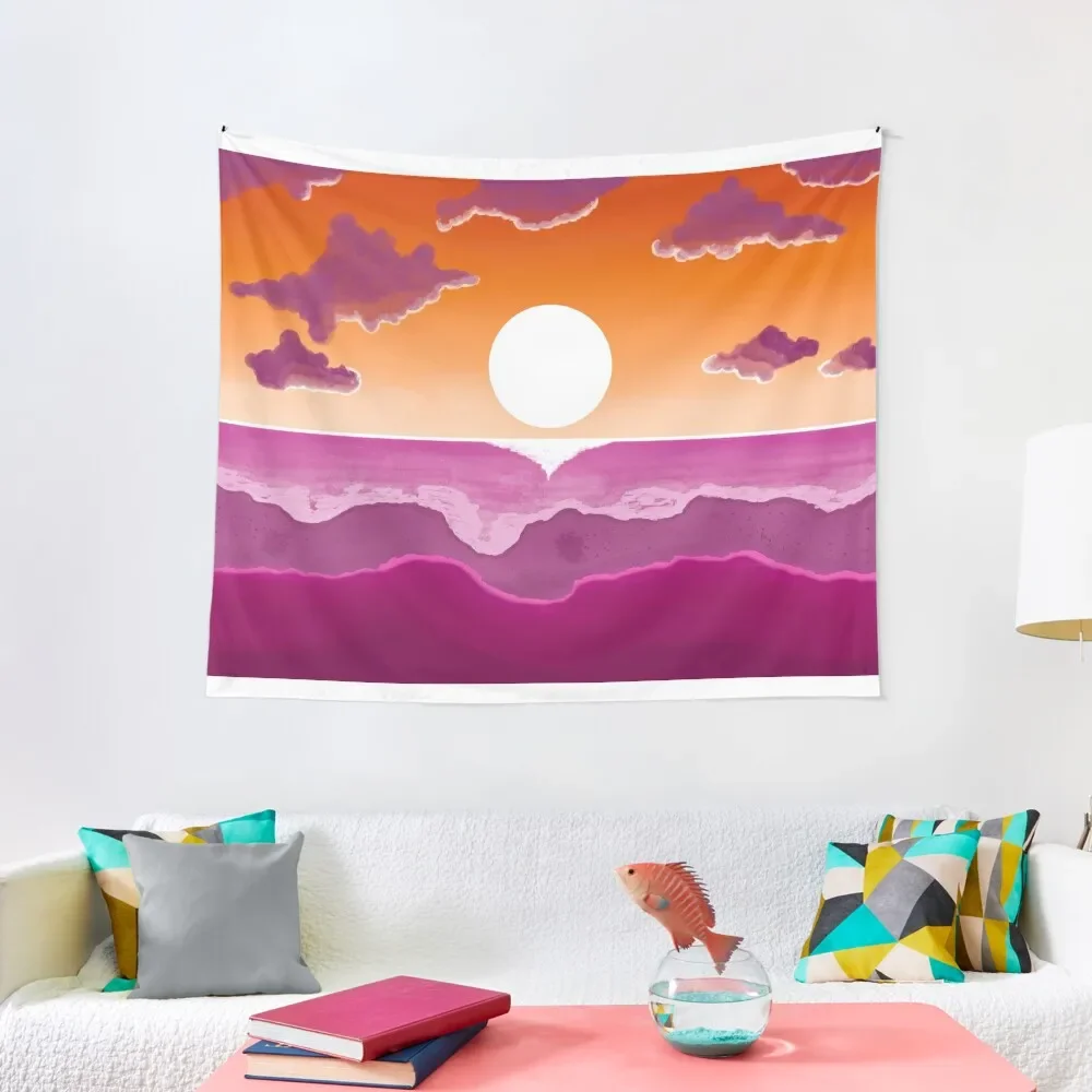 

subtle stealth lesbian sunset flag - subtle lgbt flag design Tapestry Wallpaper Bedroom Bed Room Decoration Tapestry