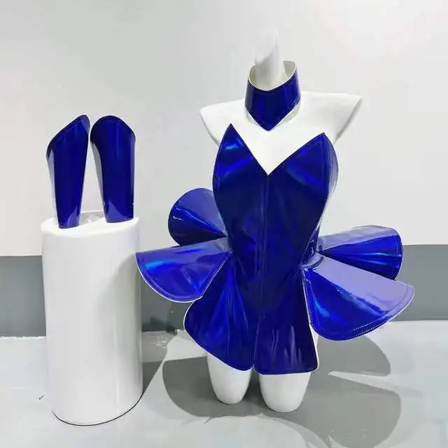 Reflective Glitter Laser Blue Bubble Mini Dress Jazz Dance Clothes Bar Stage Sexy Drag Queen Costume Future Technology Costume
Reflective Glitter Laser Blue Bubble Mini Dress Jazz Dance Clothes Bar Stage Sexy Drag Queen Costume Future Technology Costume