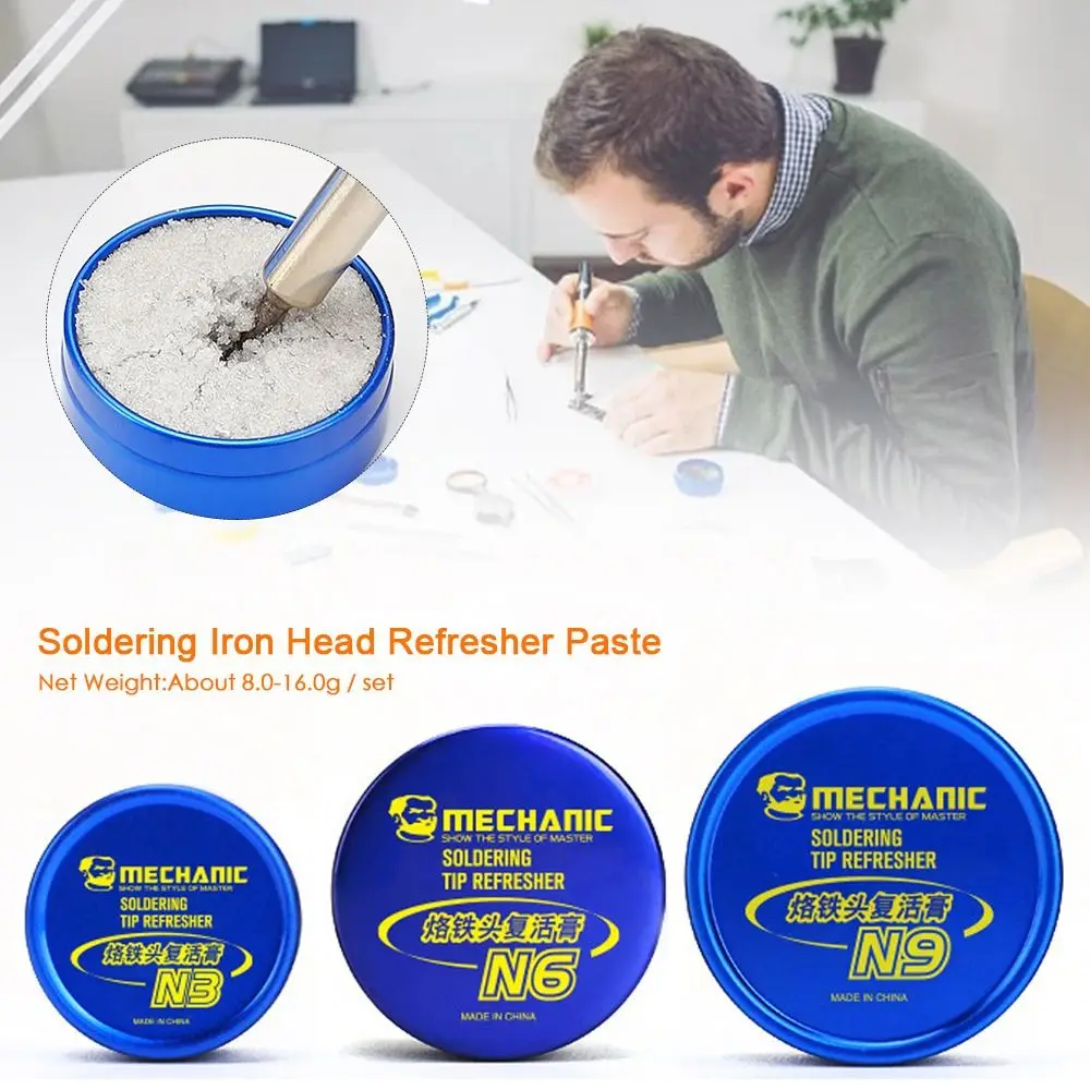 Non-stick Tin Refresher Tip Tinner 6/16g Lead Free Soldering Tip Revival Cream Resurrection Cleaning Paste Soldering Cleaning
Non-stick Tin Refresher Tip Tinner 6/16g Lead Free Soldering Tip Revival Cream Resurrection Cleaning Paste Soldering Cleaning