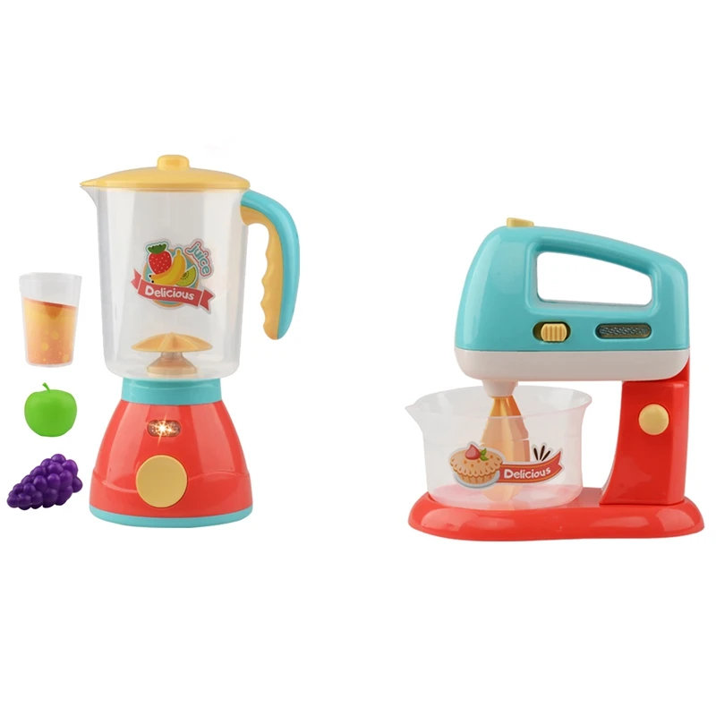 

2 Set Kids Pretend Play Sets Simulation Toasters Bread Maker Coffee Machine Blender Baking Kit Kitchen Role Toy, C & B-Drop Ship