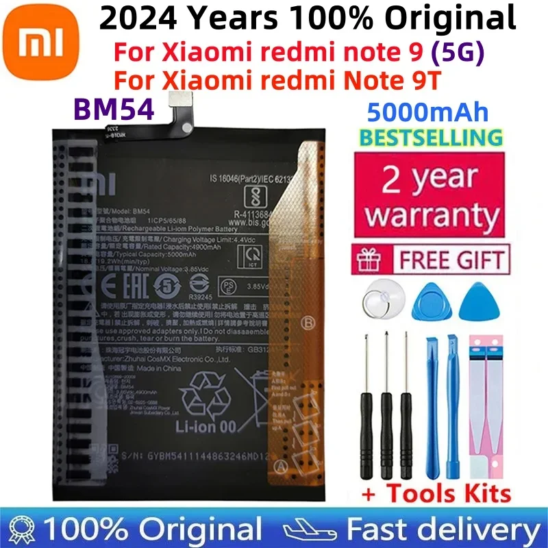 100% оригинальный высококачественный аккумулятор BM54 5000 мАч для Xiaomi redmi note 9 5G /Note 9T MTK 800U, батареи, быстрая доставка
100% оригинальный высококачественный аккумулятор BM54 5000 мАч для Xiaomi redmi note 9 5G /Note 9T MTK 800U, батареи, быстрая доставка
